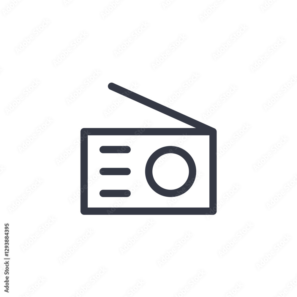 Poster radio icon symbol vector sign isolated on white background illustration for graphic and web design