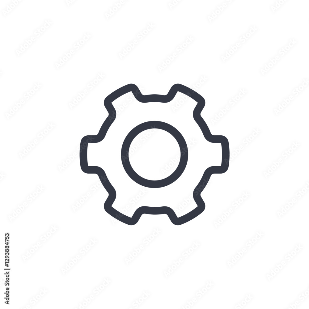 Aufkleber gear icon symbol vector sign isolated on white background illustration for graphic and web design