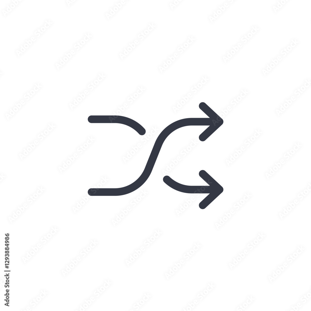 Fototapete shuffle icon symbol vector sign isolated on white background illustration for graphic and web design
