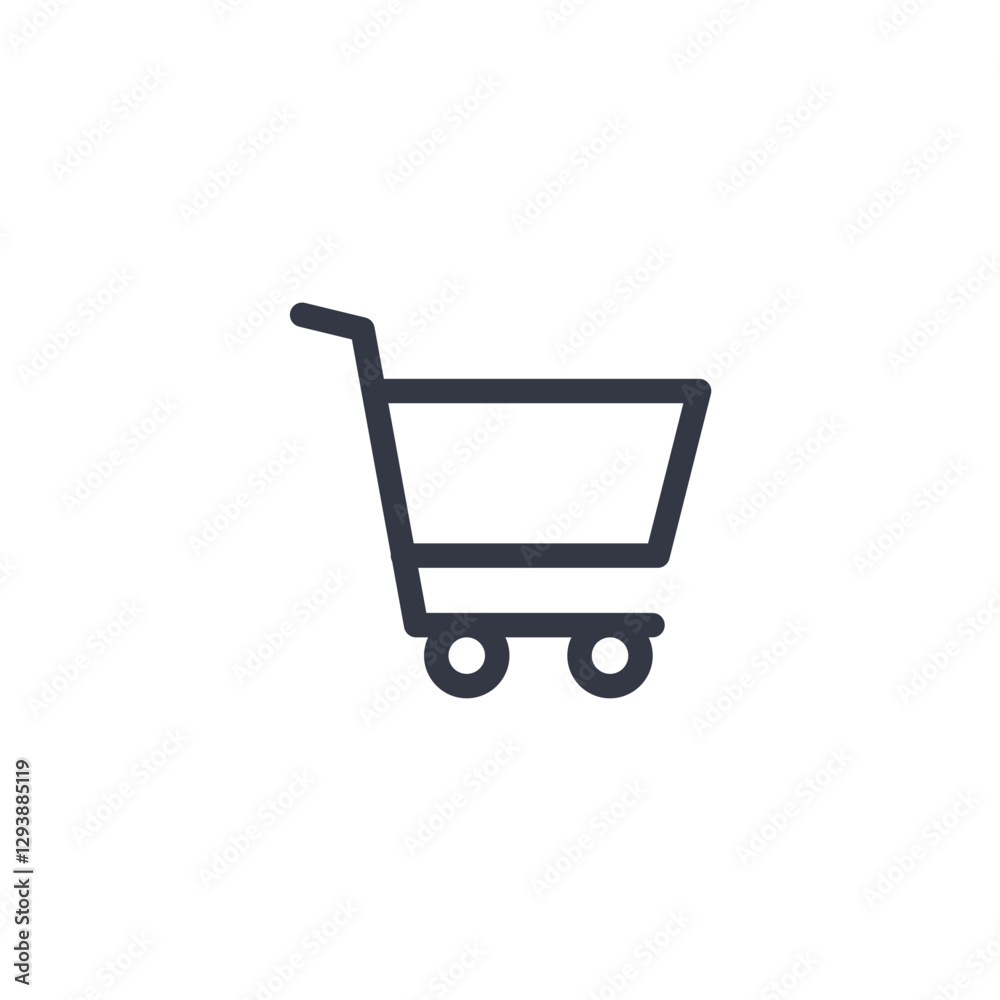 Aufkleber shopping cart icon symbol vector sign isolated on white background illustration for graphic and web 