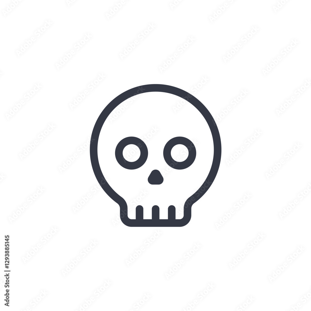 Poster skull icon symbol vector sign isolated on white background illustration for graphic and web design