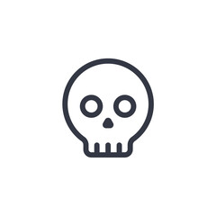 skull icon symbol vector sign isolated on white background illustration for graphic and web design