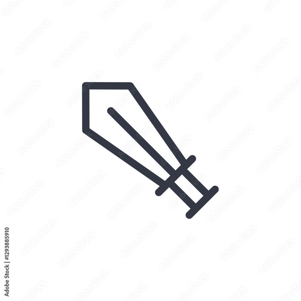 Aufkleber sword icon symbol vector sign isolated on white background illustration for graphic and web design