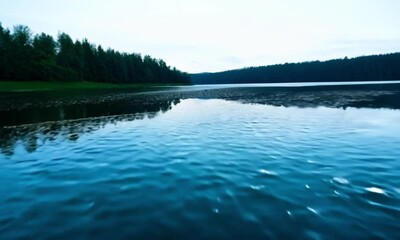 Captivating Hyperspeed Shot of a Lake with Dynamic Camera Movement and Fast Zoom