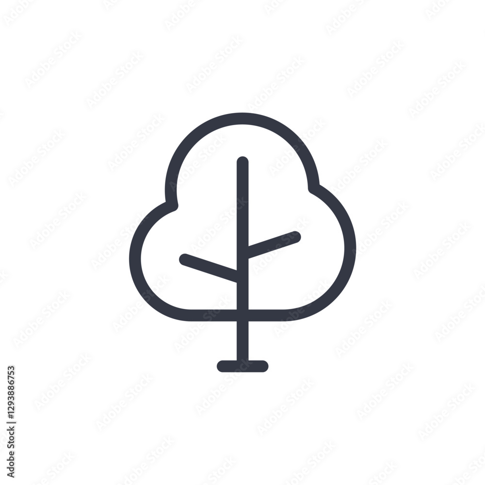 Poster tree icon symbol vector sign isolated on white background illustration for graphic and web design