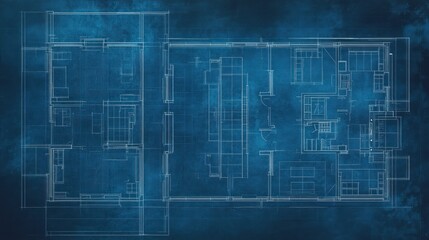 Architectural Floor Plan Design, Interior, Blueprint, Top View, Potential Use Showcase Interior Layout