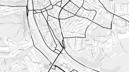 Minimalist Wurzburg Street Map with Labels and Neighborhoods