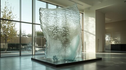 Glass art interwoven with light and shadow