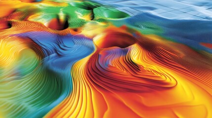 A colorful abstract mountain range