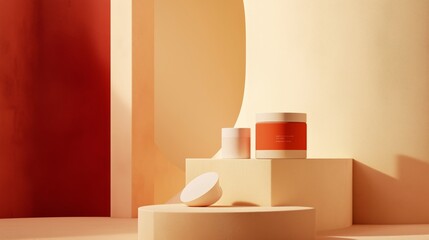 Beauty still life under geometric light and shadow