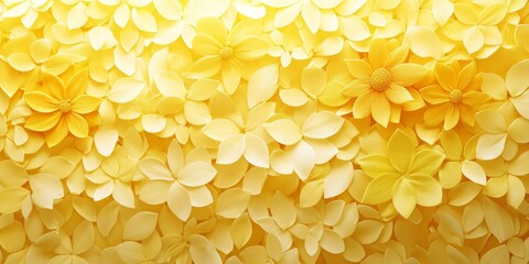 Yellow Floral Background, Elegant and Minimalist 3D Low Profile Design with Delicate Petals