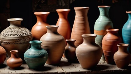 Earthenware Pottery in Workshop Artistic