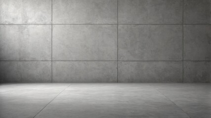 Minimalist Empty Room with Grey Textured Wall Background