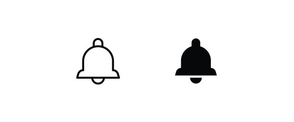 Message notification bell incoming inbox message, ringing, Alarm, service, handbell Firefighter call icons button, vector, sign, symbol, logo, illustration, editable stroke and flat design isolated