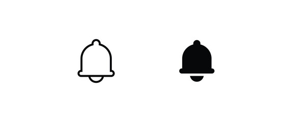 Fototapeta premium Message notification bell incoming inbox message, ringing, Alarm, service, handbell Firefighter call icons button, vector, sign, symbol, logo, illustration, editable stroke and flat design isolated