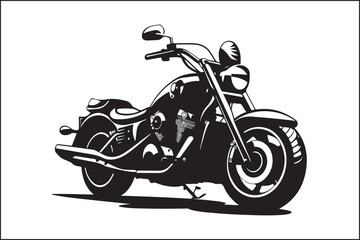 Elegant Vintage Motorcycle Vector Silhouette &ndash; Biker Lifestyle Art.