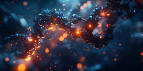 Dynamic illustration of DNA splicing editing glowing nucleotide chain being altered cinematic depth of field vibrant light accent ultra detailed molecular design flawless symmetry scientifically
