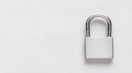 Naklejka premium Metal padlock on plain background; security concept; office supplies