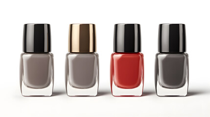 Obraz premium Nail polish bottles mock up, isolated on white background