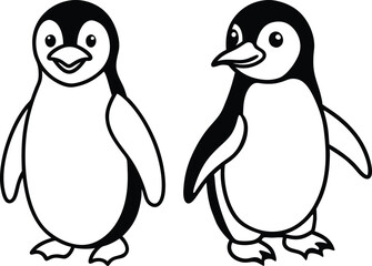 Fototapeta premium Charming and Waddling A Cute Penguin Standing on Ice