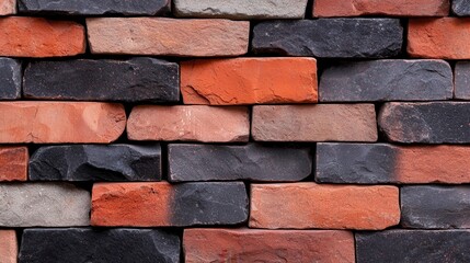 Fototapeta premium Colorful Brick Wall in Various Textures and Shades for Design and Architecture Projects