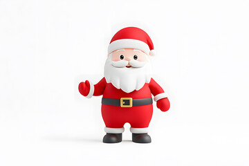 Cute cartoon Santa Claus isolated on white background