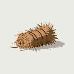 A Flat-Style Dried hay on a Plain White Background