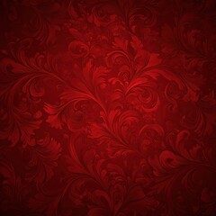 Opulent crimson floral damask design evokes vintage charm and timeless elegance in rich red hues for luxurious backgrounds and decorative arts
