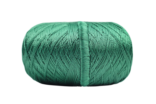 Vibrant Spooled Thread with Perfectly Wrapped Layers and Thread End: Isolated on Transparent Background