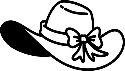 Hand drawn summer hat doodle illustration