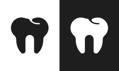 Teeth with flat design logo icon. Great logo icon for, clinic, office industry, social media, entertainment and web.