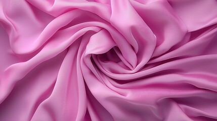 Obraz premium Soft Pink Satin Fabric with Elegant Texture and Smooth Drapery in Close Up View