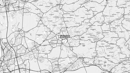 Minimalist Bergisch Gladbach Street Map with Labels and Neighborhoods