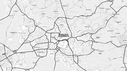 Fototapeta premium Minimalist Bergisch Gladbach Street Map with Labels and Neighborhoods