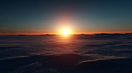 Fototapeta premium Arctic Sunset: A Breathtaking Winter Solstice Landscape