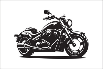 Obraz premium Elegant Vintage Motorcycle Vector Silhouette – Biker Lifestyle Art.