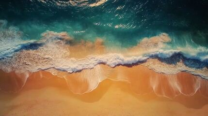 Waves falling on beach
