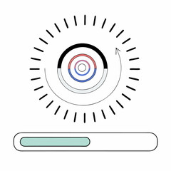 Minimalist Concentric Circles Progress Loading Graphic - Abstract Design.
