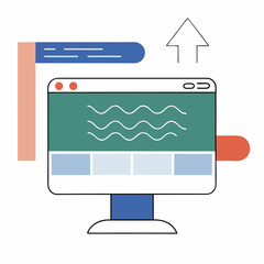 Website Upload: Modern Teal & Blue Illustration -  Data Transfer.