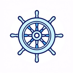 Obraz premium Classic Ships Wheel Icon Nautical Steering Design Element for Maritime Navigation and Direction