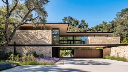 A contemporary home featuring a neutral palette with lavender accents.