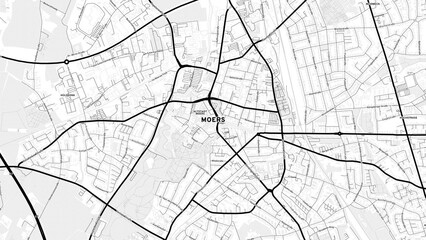 Minimalist Moers Street Map with Labels and Neighborhoods