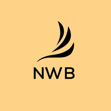 NWB letter logo design with white background in illustrator, vector logo modern alphabet font overlap style. calligraphy designs for logo, Poster, Invitation, etc.