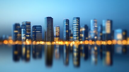 Obraz premium A glowing energy-efficient city at night powered entirely by clean energy.