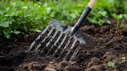 Essential garden tool  the versatile garden rake for efficient soil preparation and maintenance