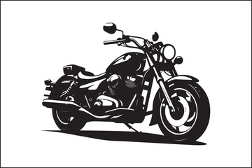 Obraz premium Elegant Vintage Motorcycle Vector Silhouette – Biker Lifestyle Art.