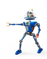 Naklejka premium vintage golden age robot in white background