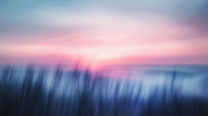 Abstract blurred landscape with soft pink hues and dynamic blue lines for background