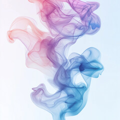 magical pastel smoke swirl with soft pinks, blues, and lavenders, floating gracefully in a dreamy and surreal manner against a white background 