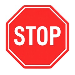 Red Octagonal Stop Sign with Bold White Letters Traffic Safety Regulations Roadway Control